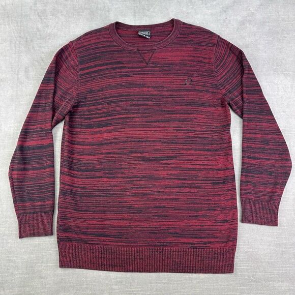 DRAVUS Sweater Mens Medium Red Heather Knit Crewneck Pullover Thermal Sweatshirt - Picture 2 of 8
